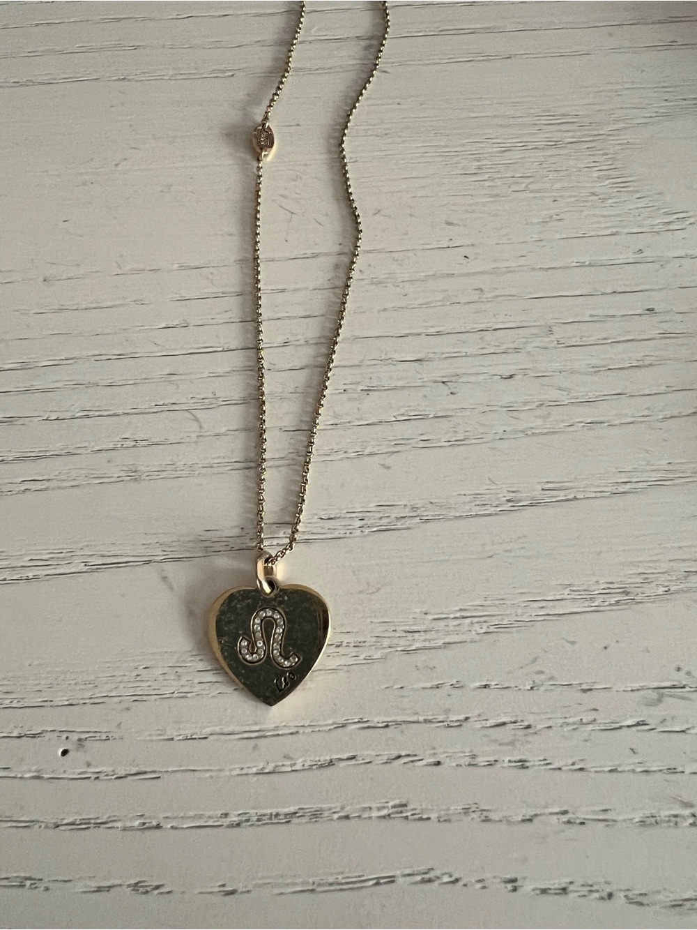 Juicy Couture Leo horoscope Gold Heart Pendant Necklace with Pavé sign